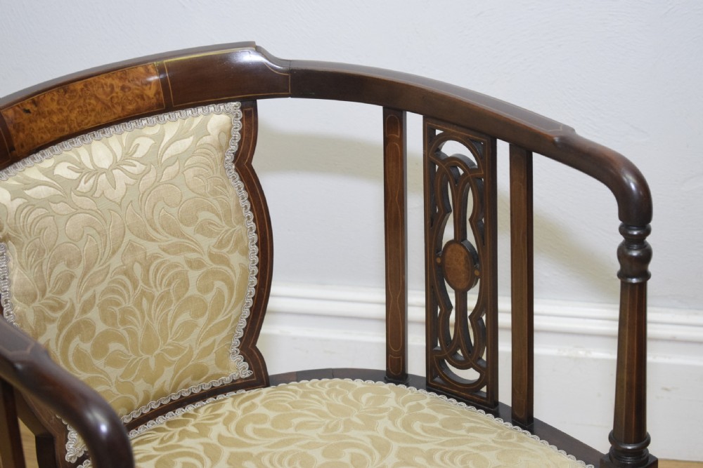 Antique Edwardian Inlaid Tub Chair View VII