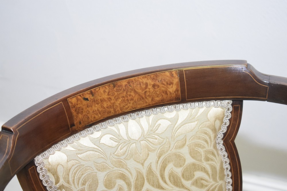 Antique Edwardian Inlaid Tub Chair View IX