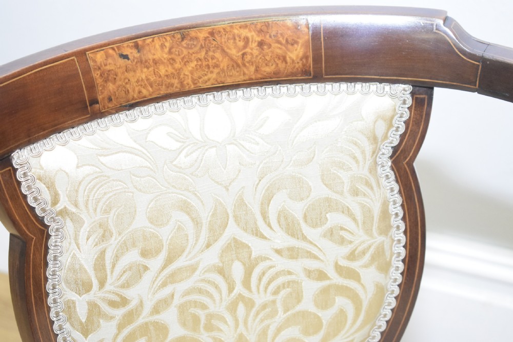 Antique Edwardian Inlaid Tub Chair View XV