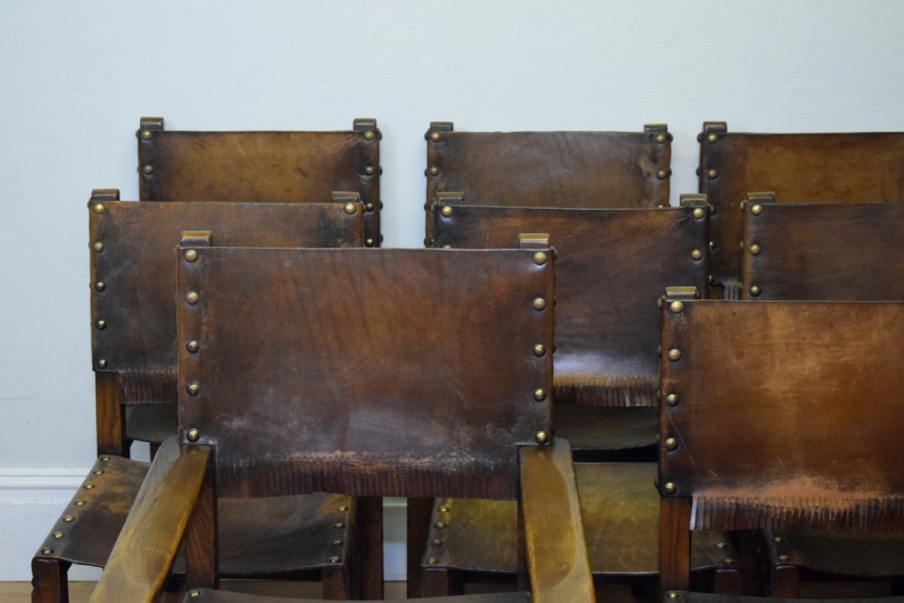 Early 20th Century Set of 8 Oak Dining Chairs View II