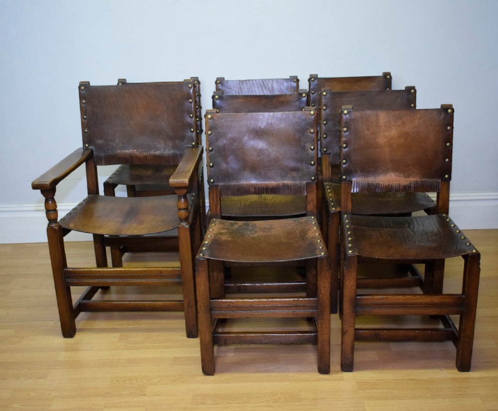 Early 20th Century Set of 8 Oak Dining Chairs View III