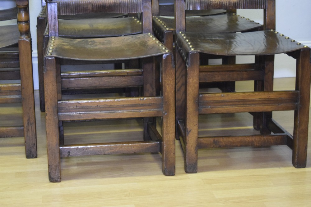 Early 20th Century Set of 8 Oak Dining Chairs View V