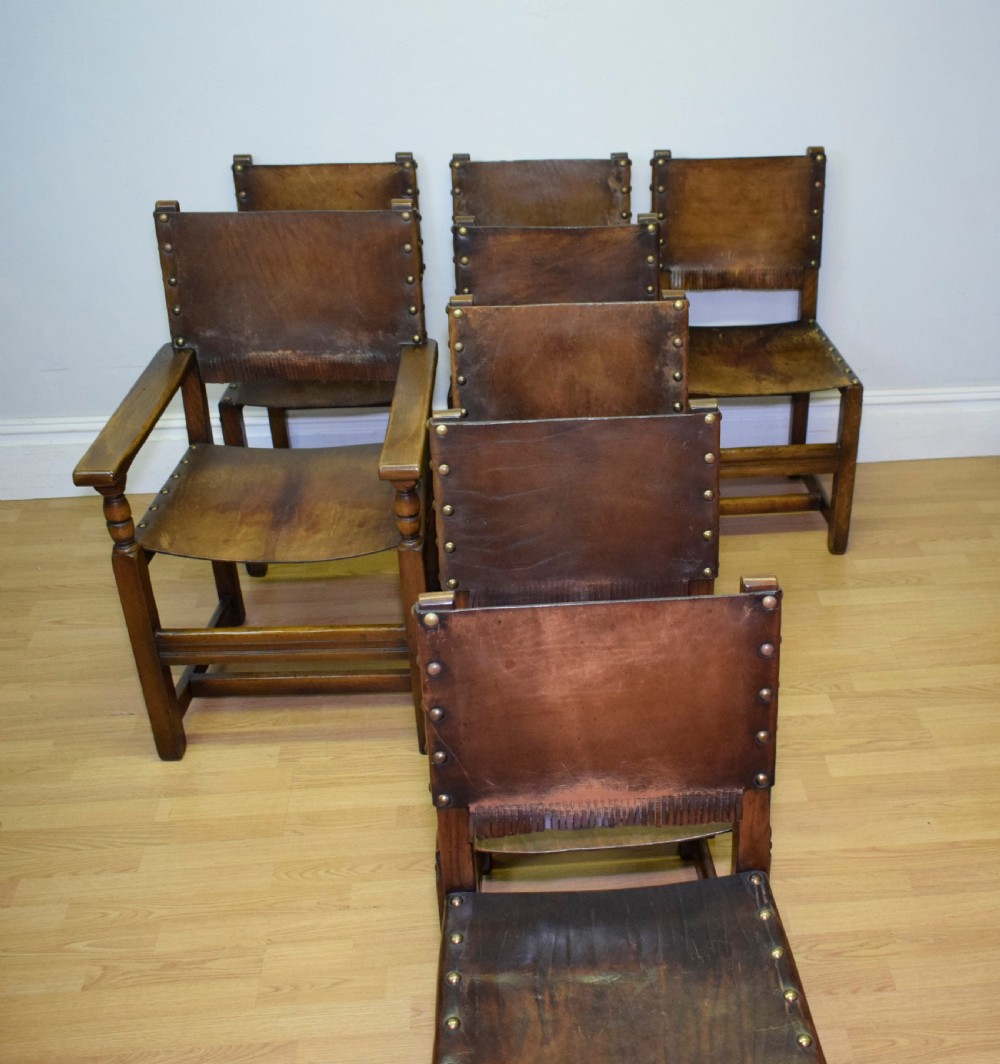 Early 20th Century Set of 8 Oak Dining Chairs View VI