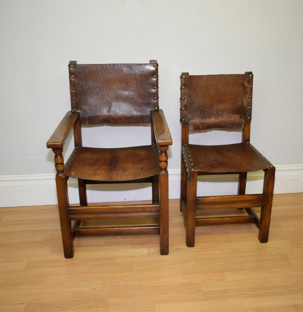 Early 20th Century Set of 8 Oak Dining Chairs View XVII