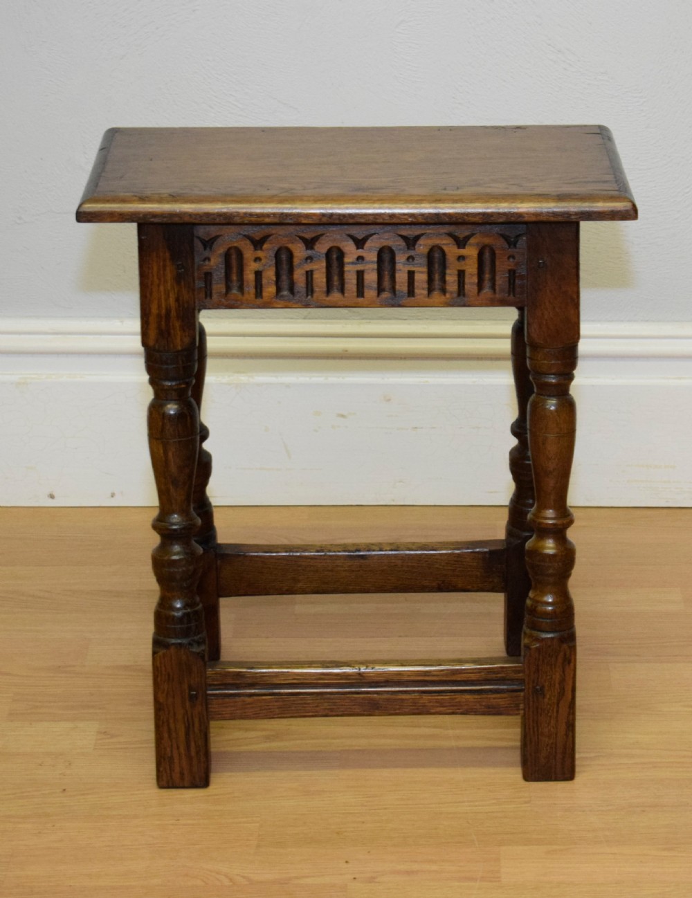 Early 20th Century Oak Joint Stool View III