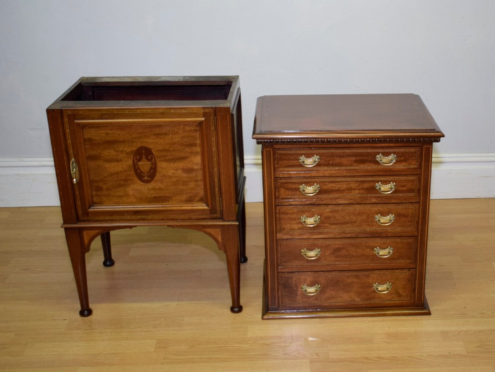 Antique Edwardian Inlaid Cabinet View XVI