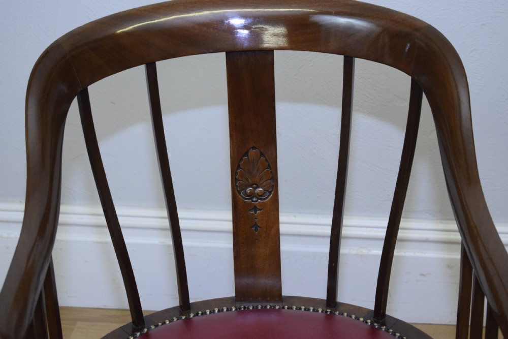 Antique Mahogany Library Chair View XIII