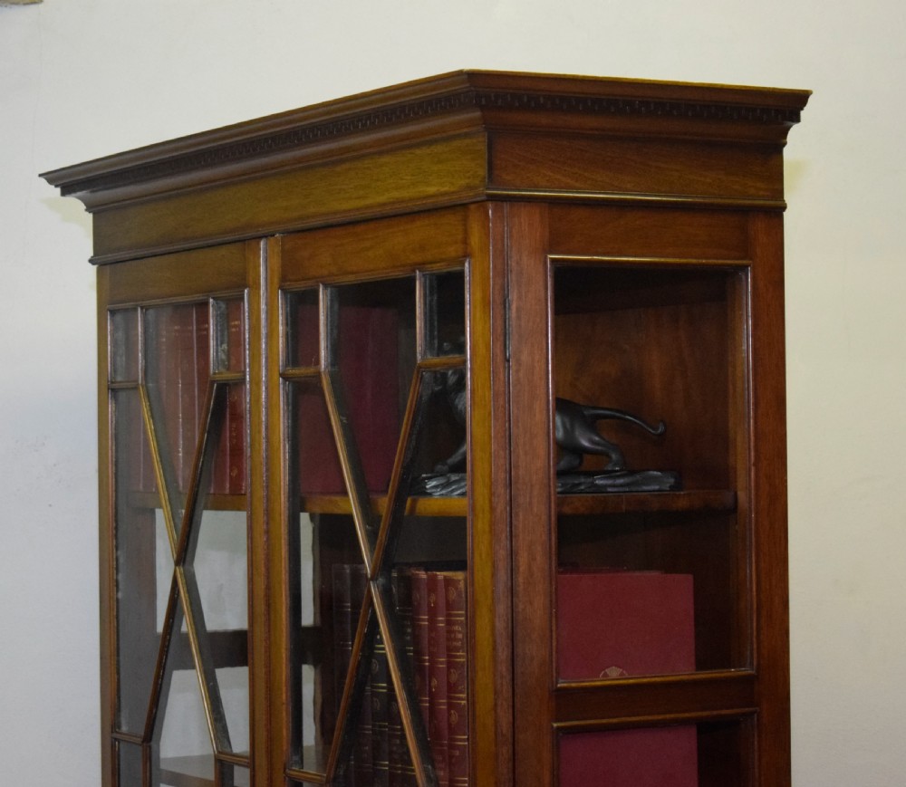  Bookcase Edwardian Mahogany View XII