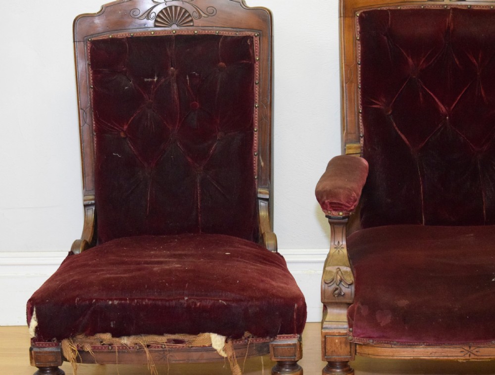 Antique Victorian Lady's & Gent's Chairs View VI