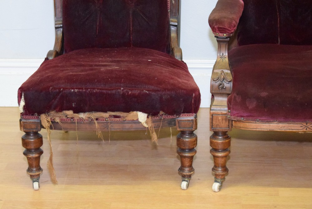 Antique Victorian Lady's & Gent's Chairs View VII