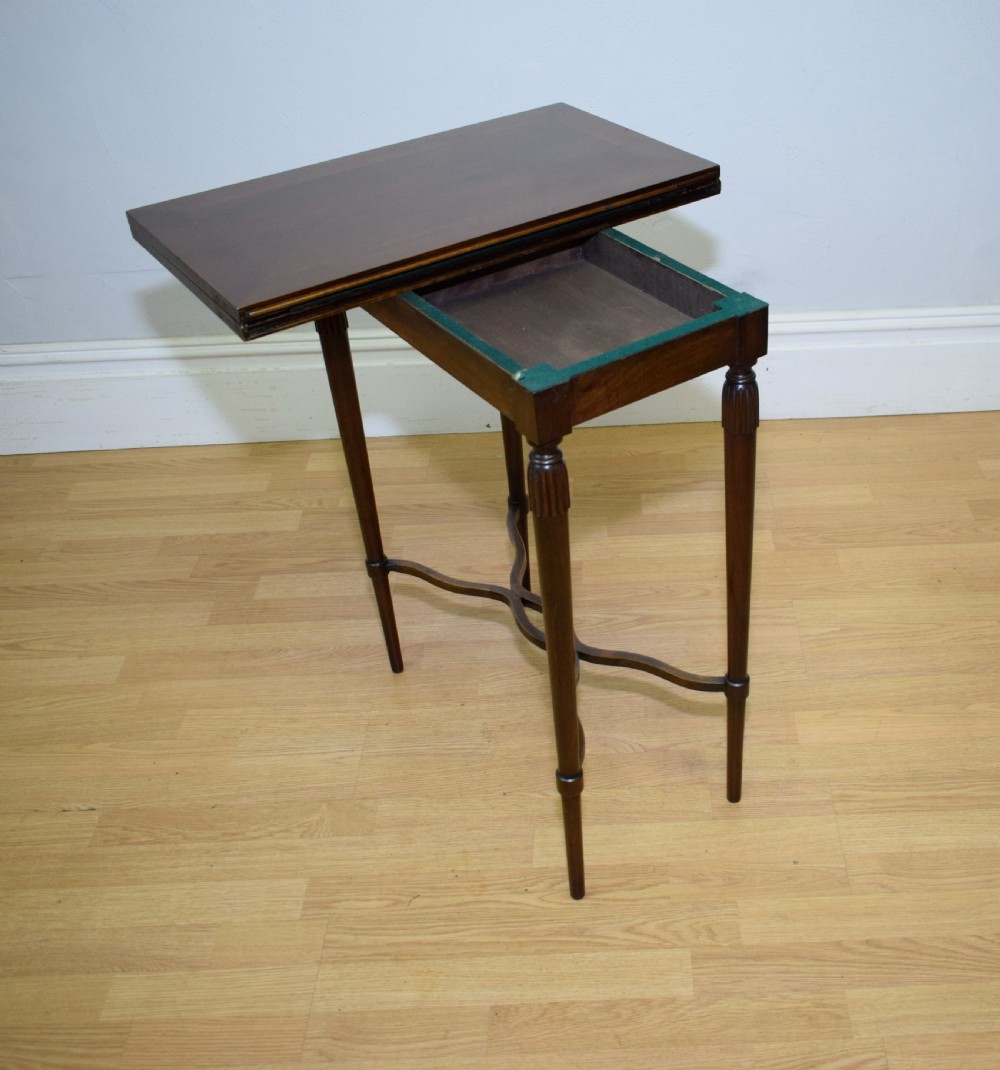 Antique Walnut Games Table View XV
