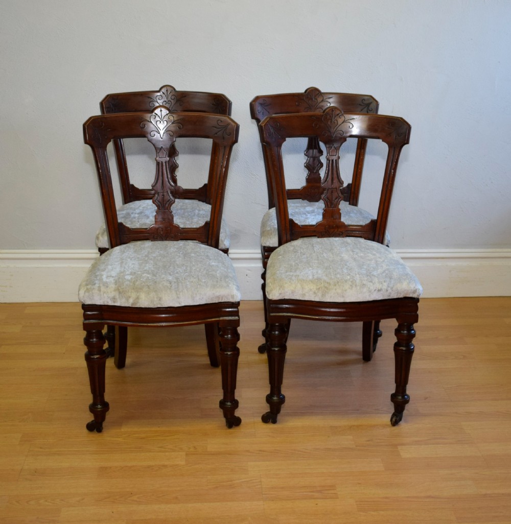 4 Late Victorian Dinning Chairs View XIV