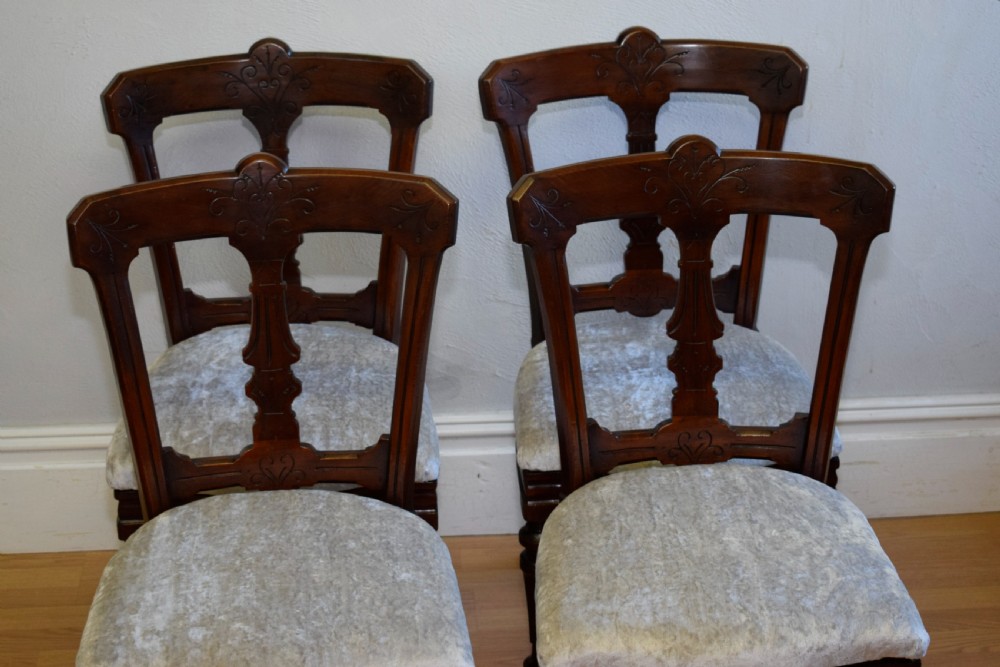 4 Late Victorian Dinning Chairs View XV