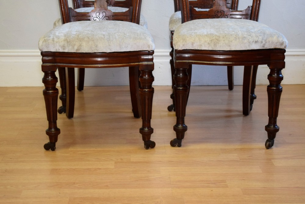 4 Late Victorian Dinning Chairs View XVI
