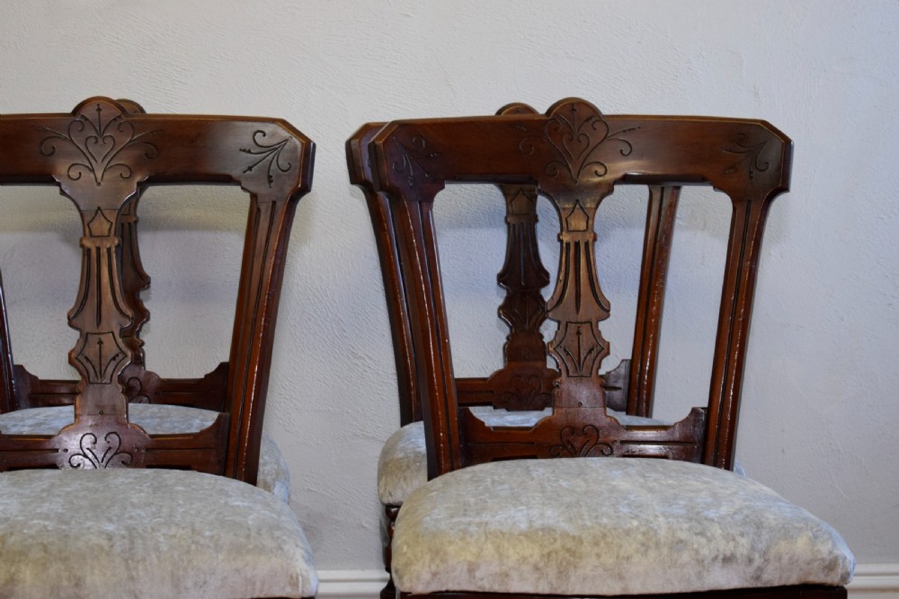4 Late Victorian Dinning Chairs View XVII