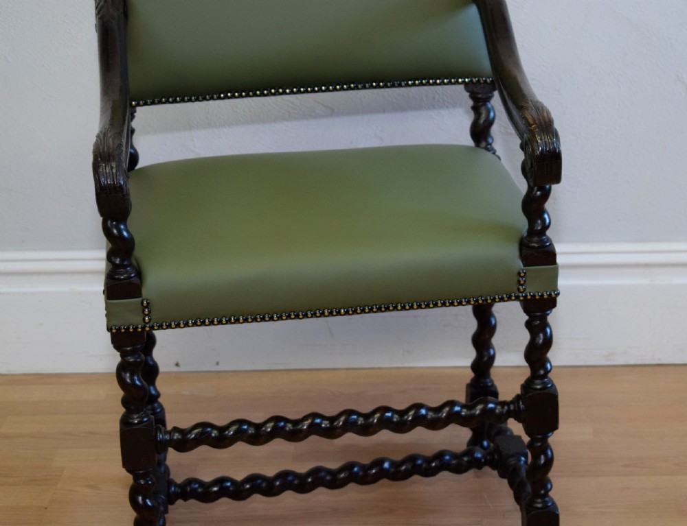 Antique Carved Oak Library Chair  View III