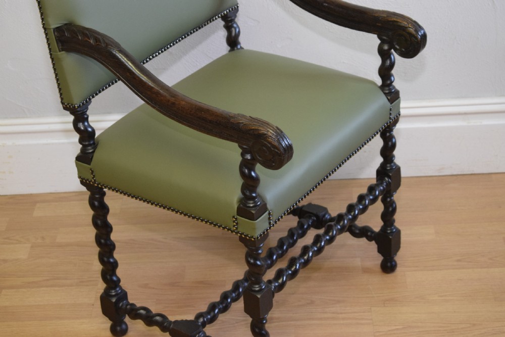 Antique Carved Oak Library Chair  View VI