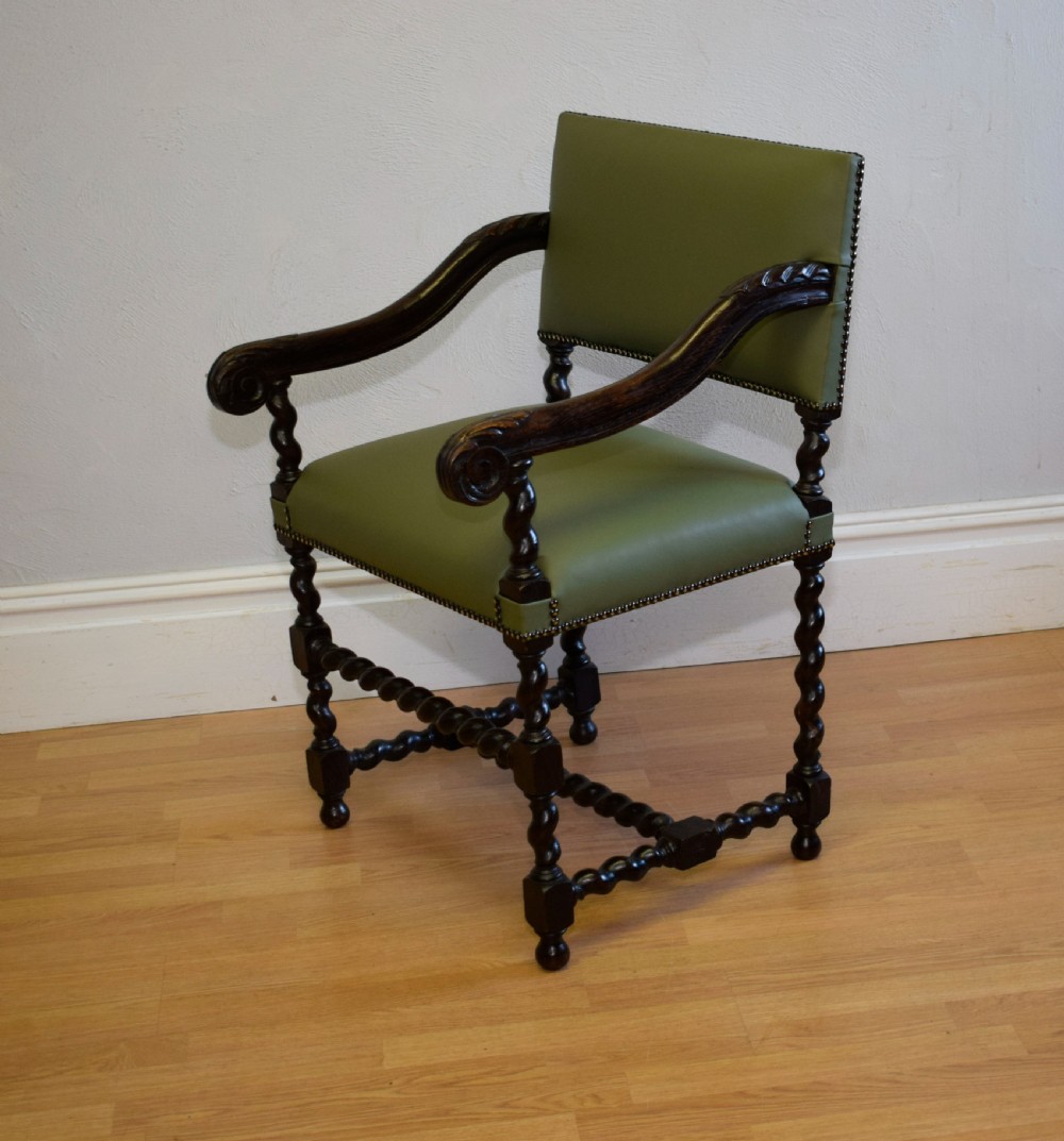 Antique Carved Oak Library Chair  View VII