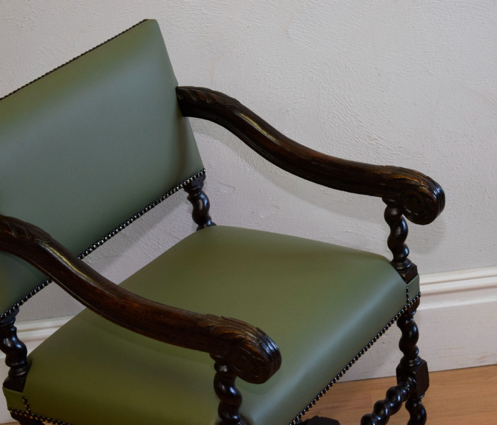 Antique Carved Oak Library Chair  View VIII