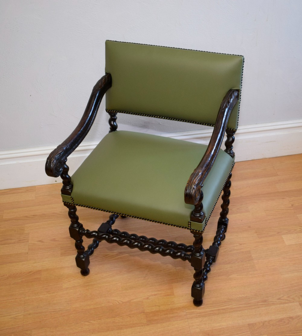 Antique Carved Oak Library Chair  View XII