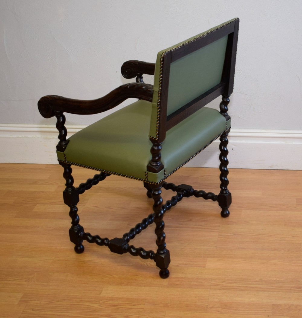 Antique Carved Oak Library Chair  View XIII