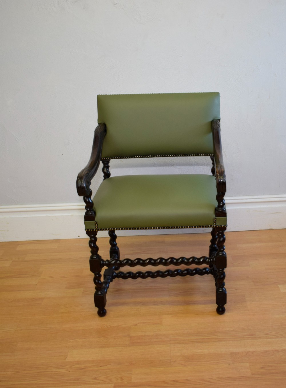 Antique Carved Oak Library Chair  View XIV