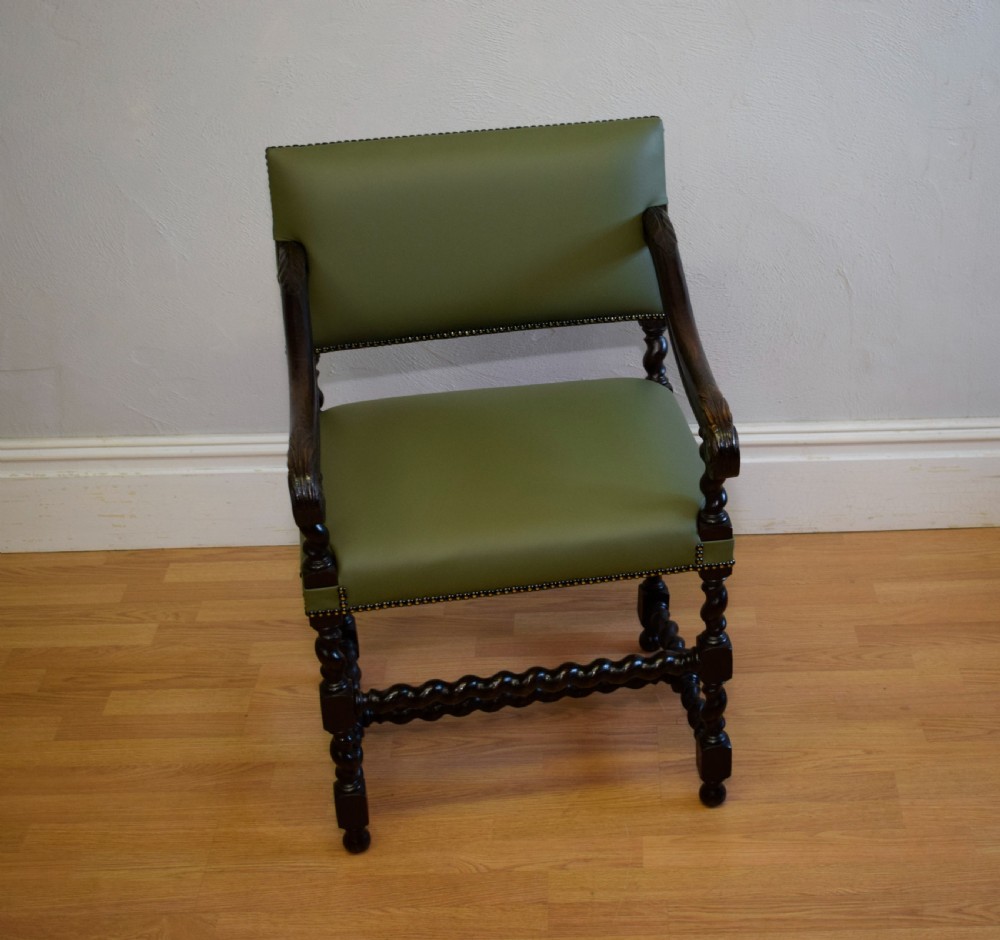 Antique Carved Oak Library Chair  View XV