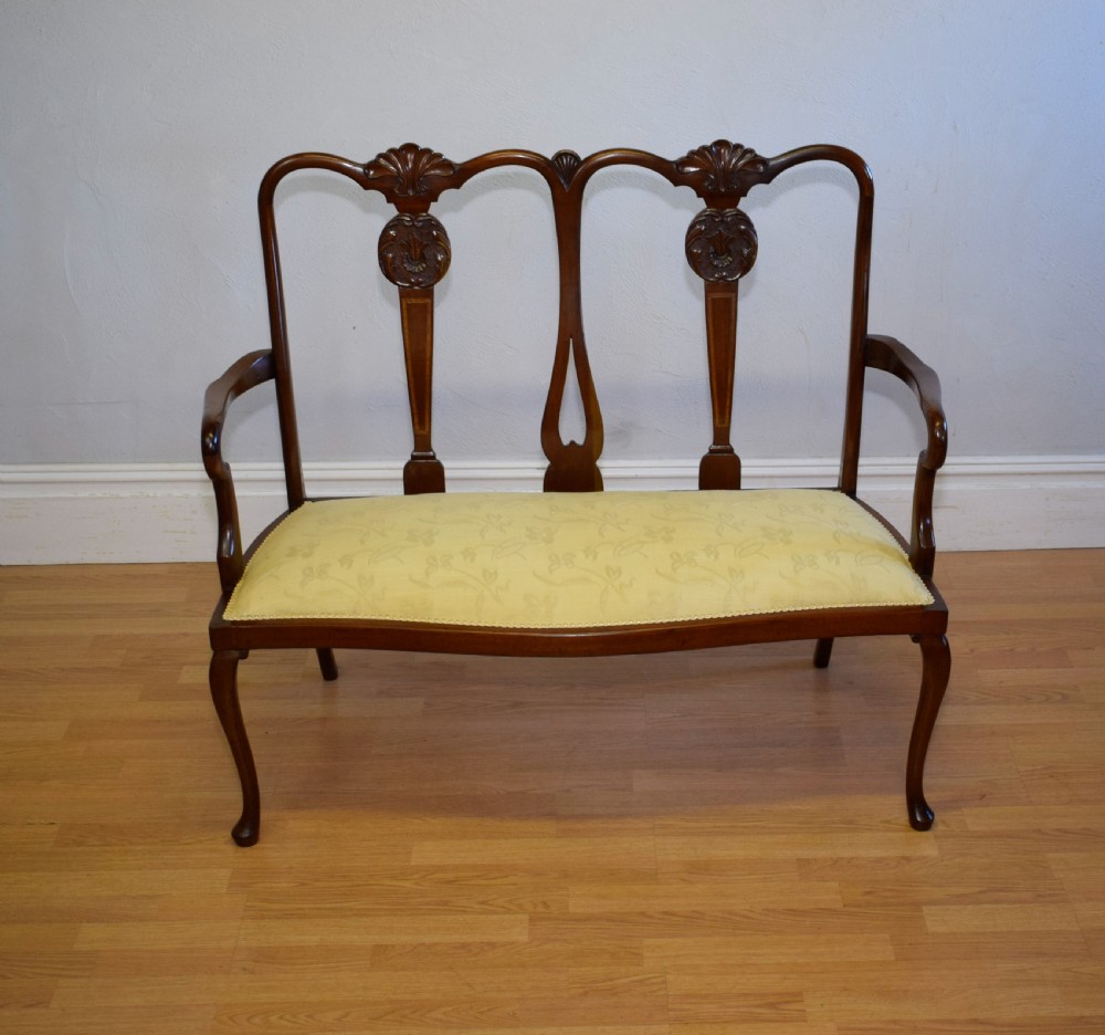 Antique Queen Anne Inlaid Couch
