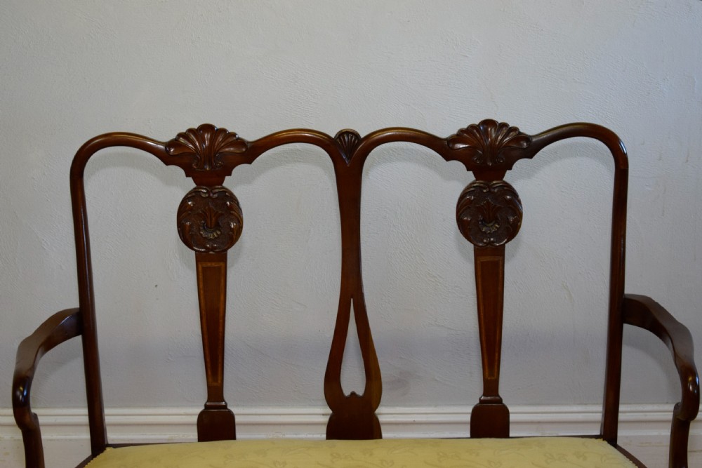 Antique Queen Anne Inlaid Couch View IV