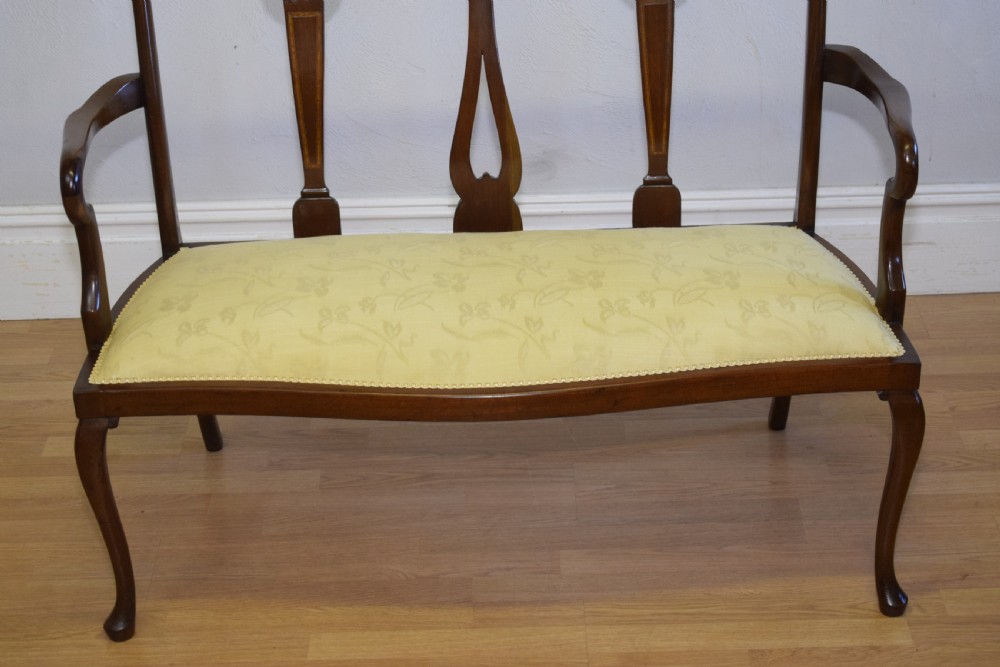 Antique Queen Anne Inlaid Couch View V