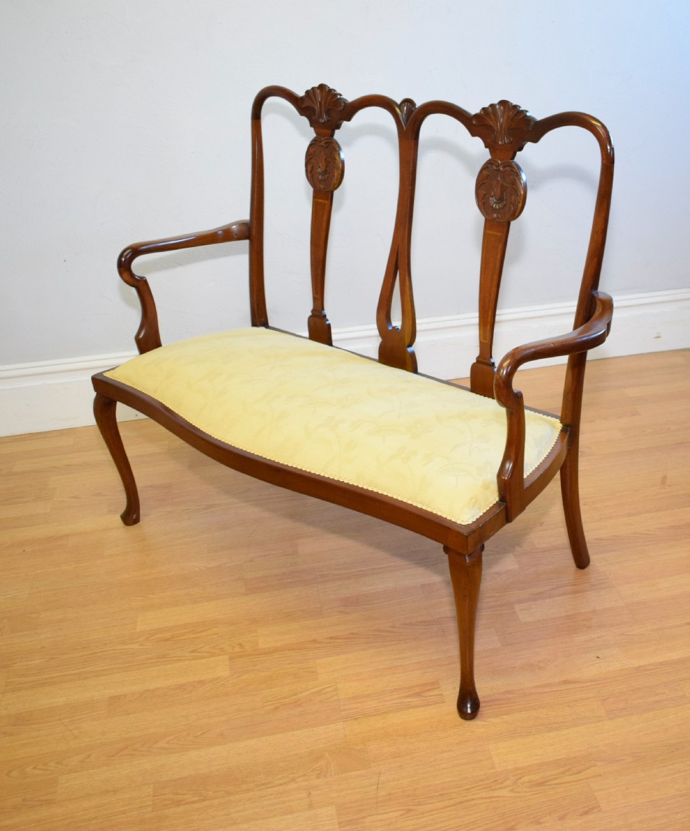 Antique Queen Anne Inlaid Couch View XII