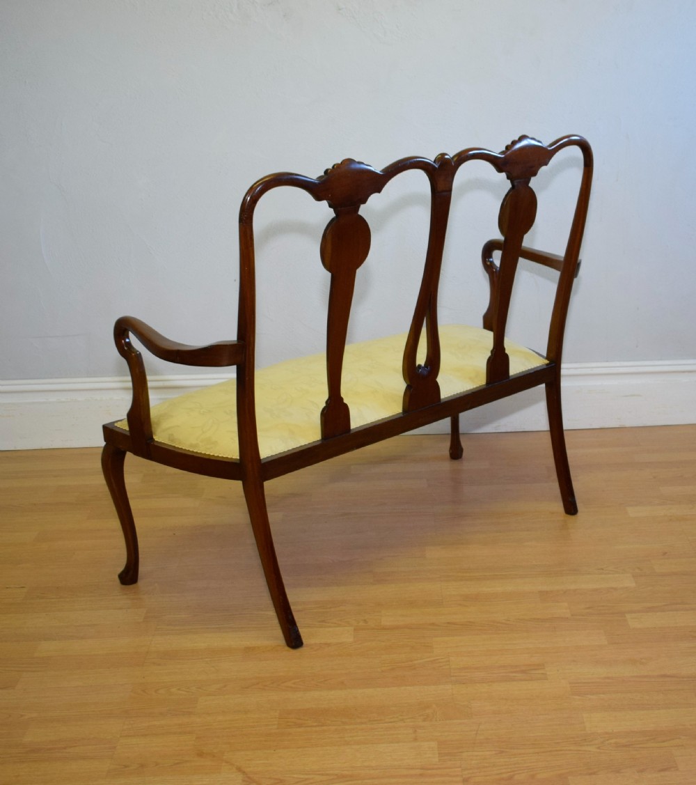 Antique Queen Anne Inlaid Couch View XIII