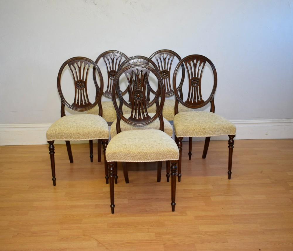  Early 20th Century set of 6 Hepplewhite Dining Chairs