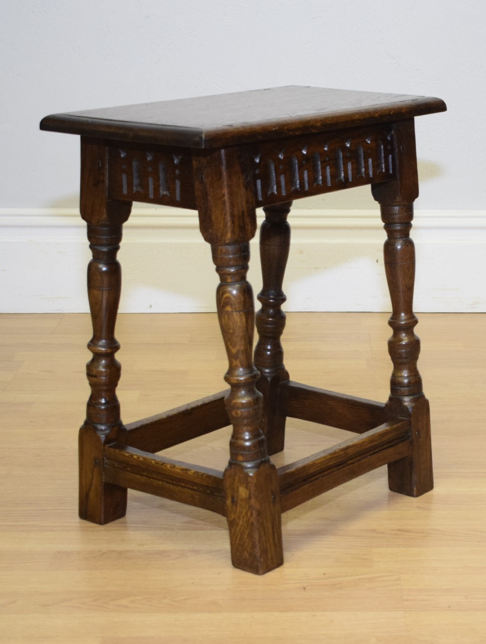 Early 20th Century Oak Joint Stool View II