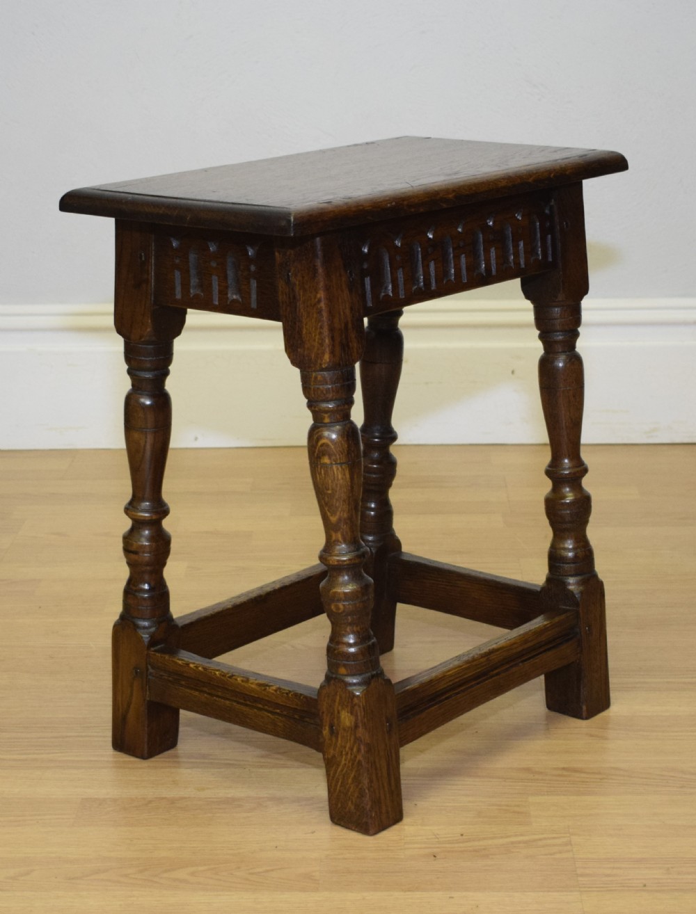 Early 20th Century Oak Joint Stool View III