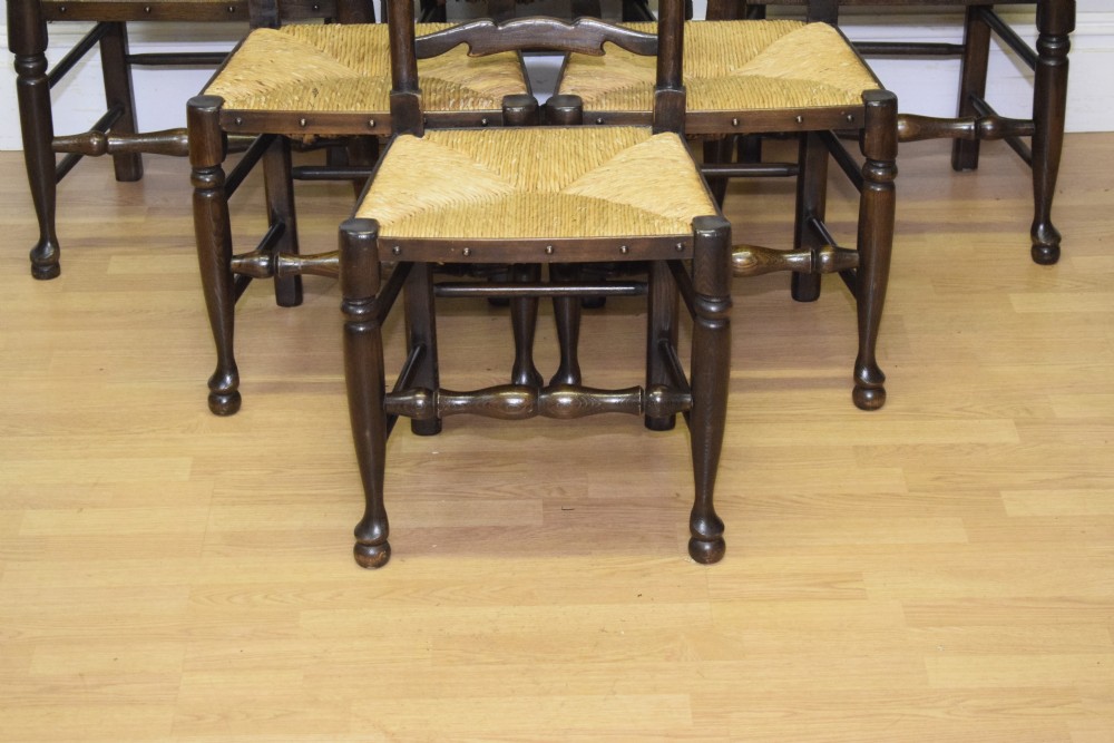  6 Oak Ladder Back Dining Chairs View VI