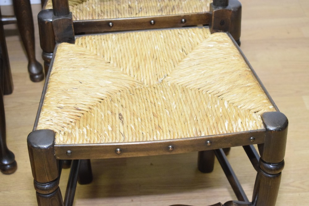  6 Oak Ladder Back Dining Chairs View XII