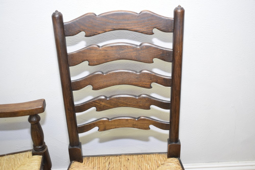  6 Oak Ladder Back Dining Chairs View XVIII