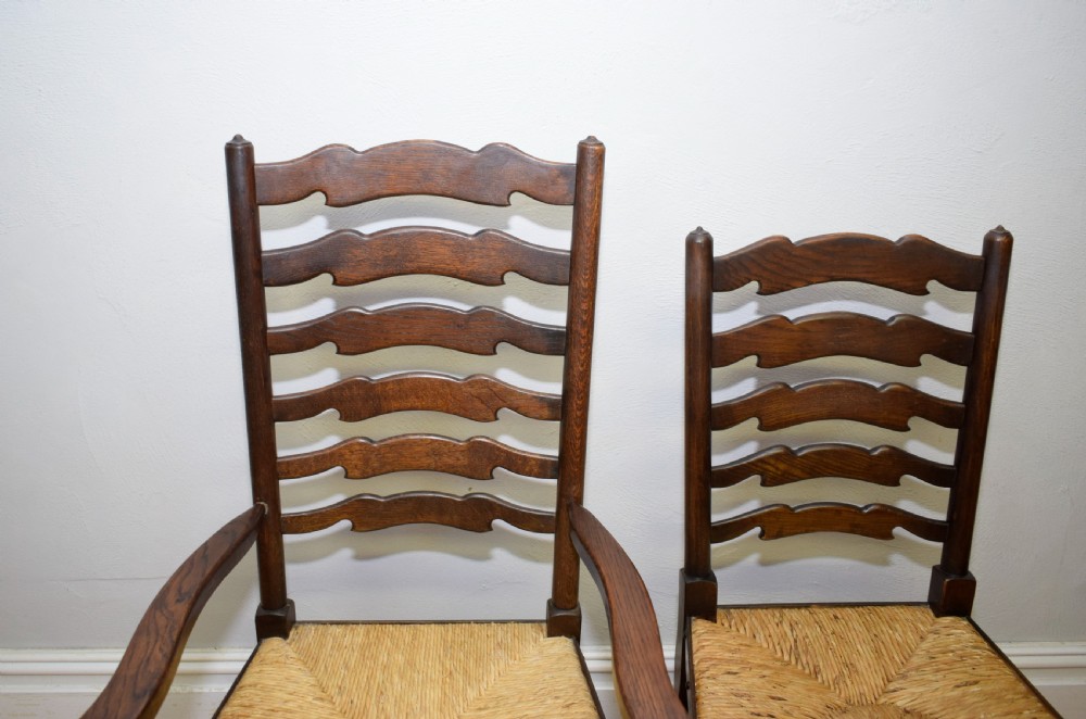  6 Oak Ladder Back Dining Chairs View XXII