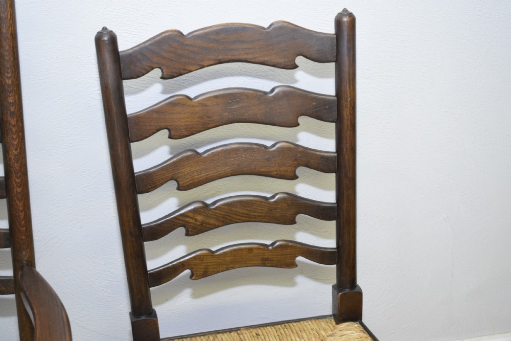  6 Oak Ladder Back Dining Chairs View XXIV