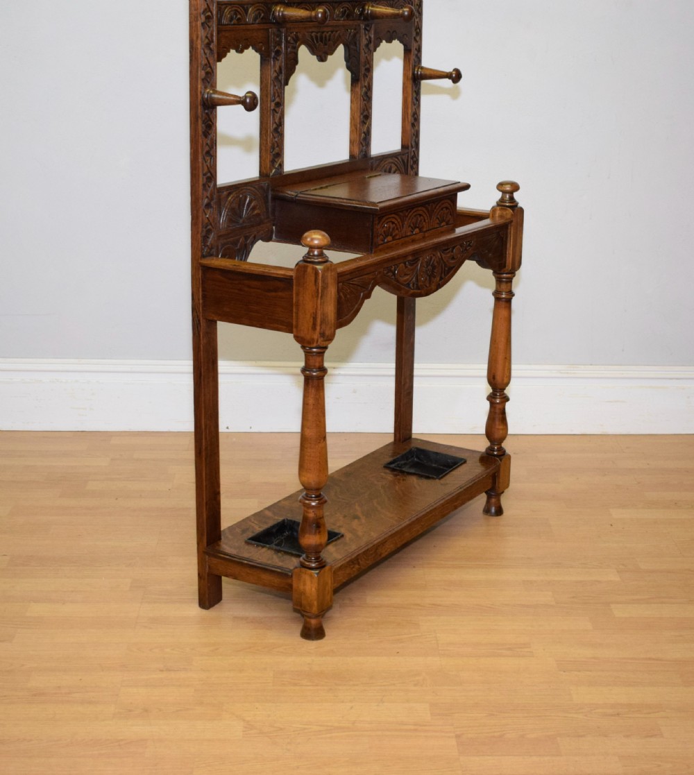 Antique Victorian Carved Oak Hall Stand View II