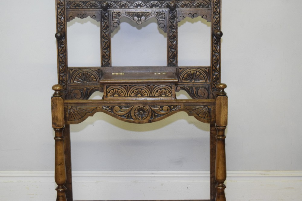 Antique Victorian Carved Oak Hall Stand View XI