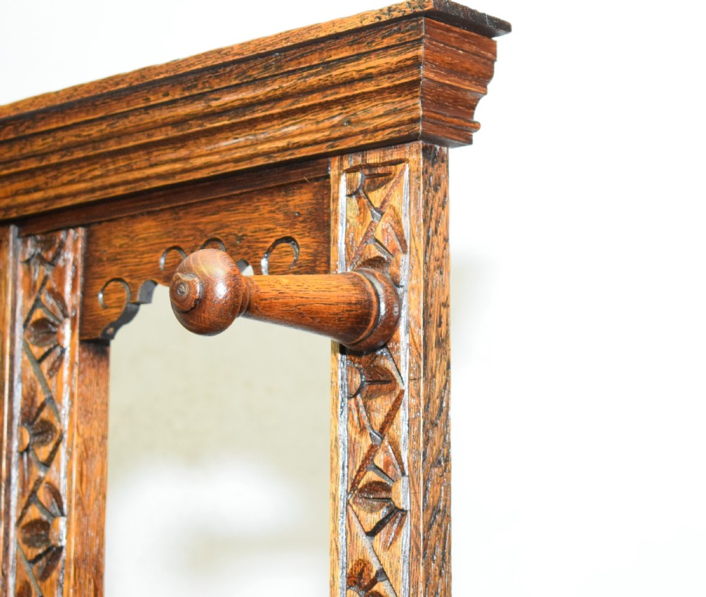 Antique Victorian Carved Oak Hall Stand View XIX