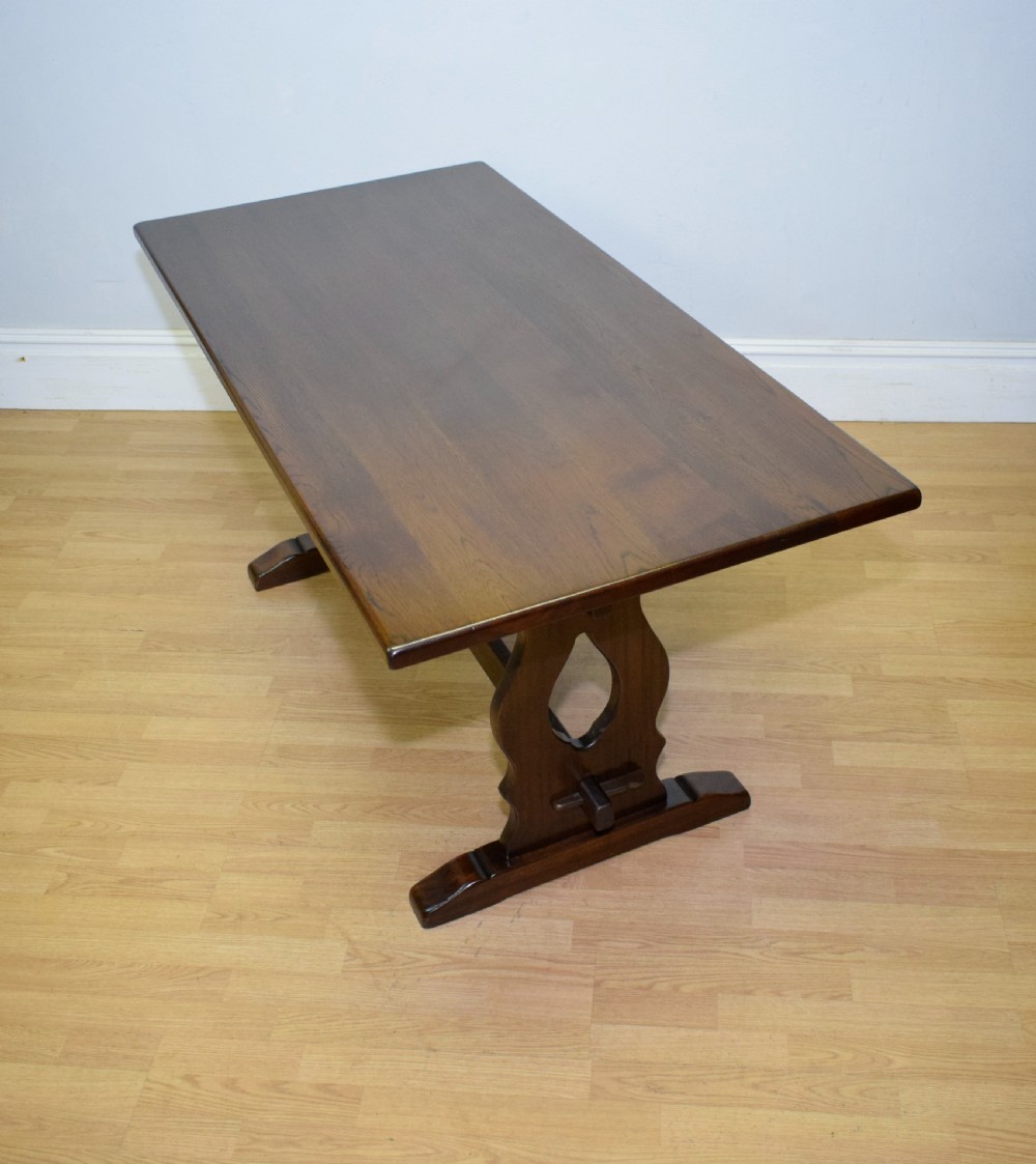 Early 20th Century Oak Refectory Dining Table View IV