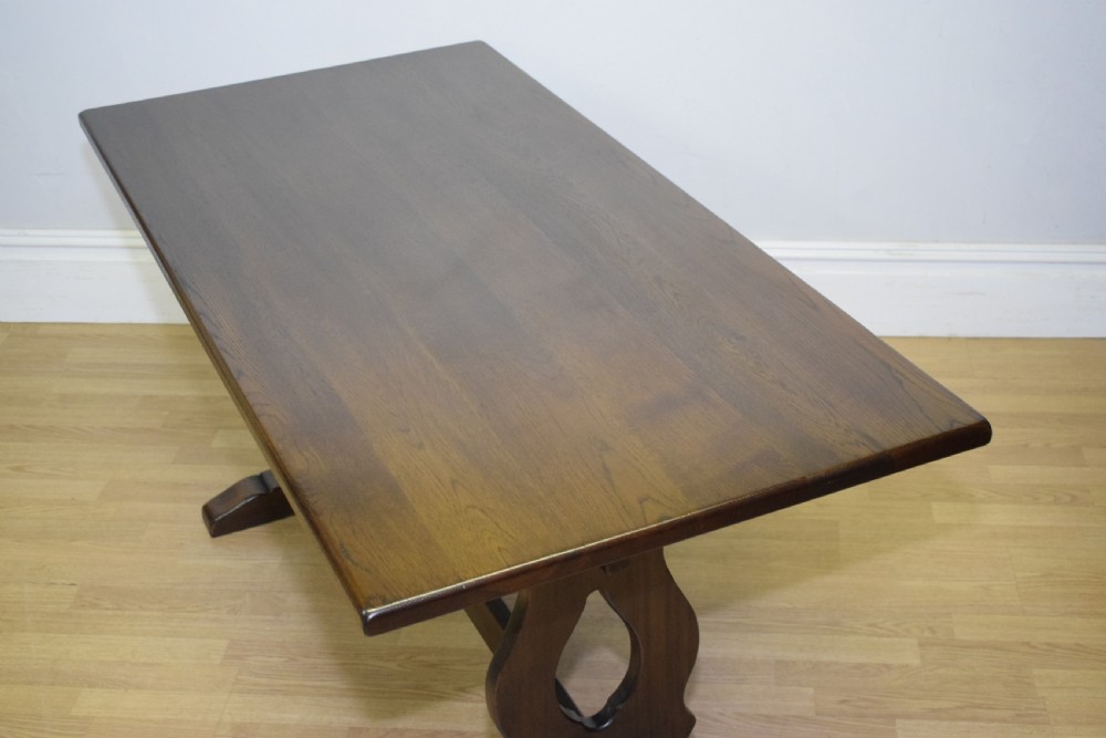 Early 20th Century Oak Refectory Dining Table View VI