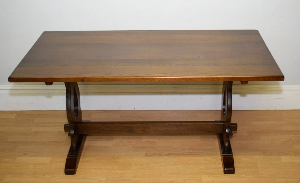 Early 20th Century Oak Refectory Dining Table View XIII