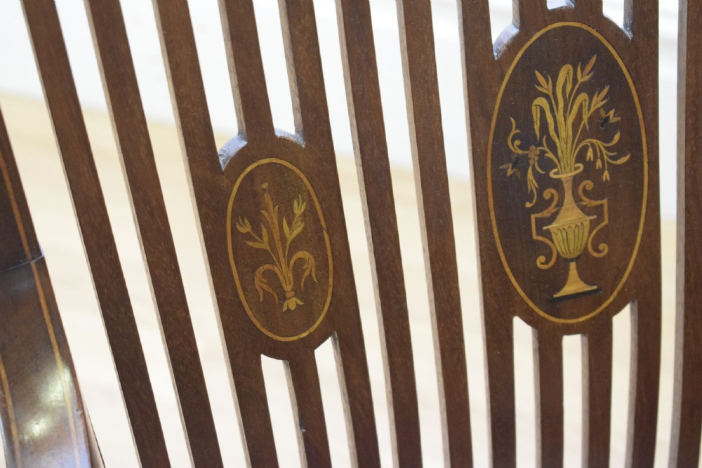  Edwardian Inlaid Library Armchair View XVII