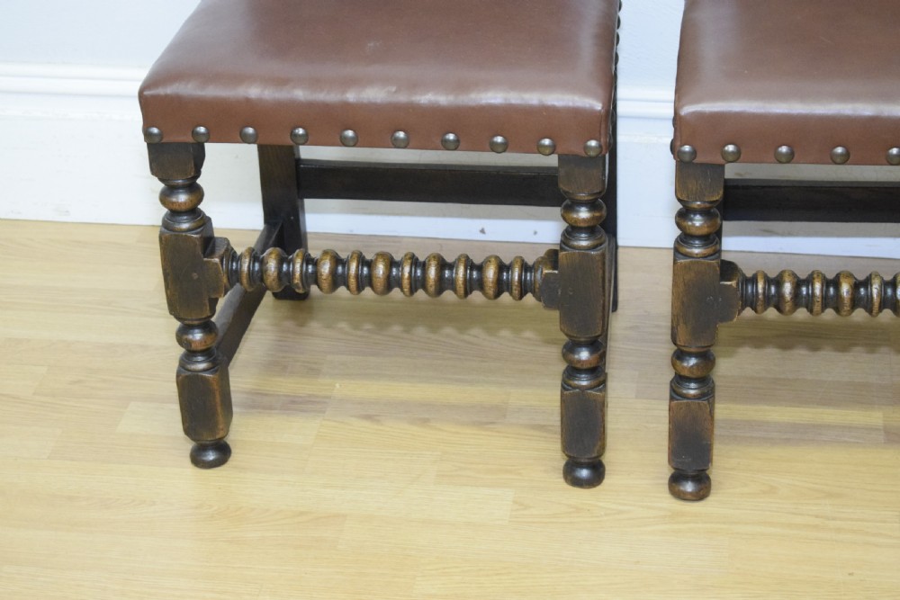 Set of 6 Victorian Oak Dining Chairs View VII