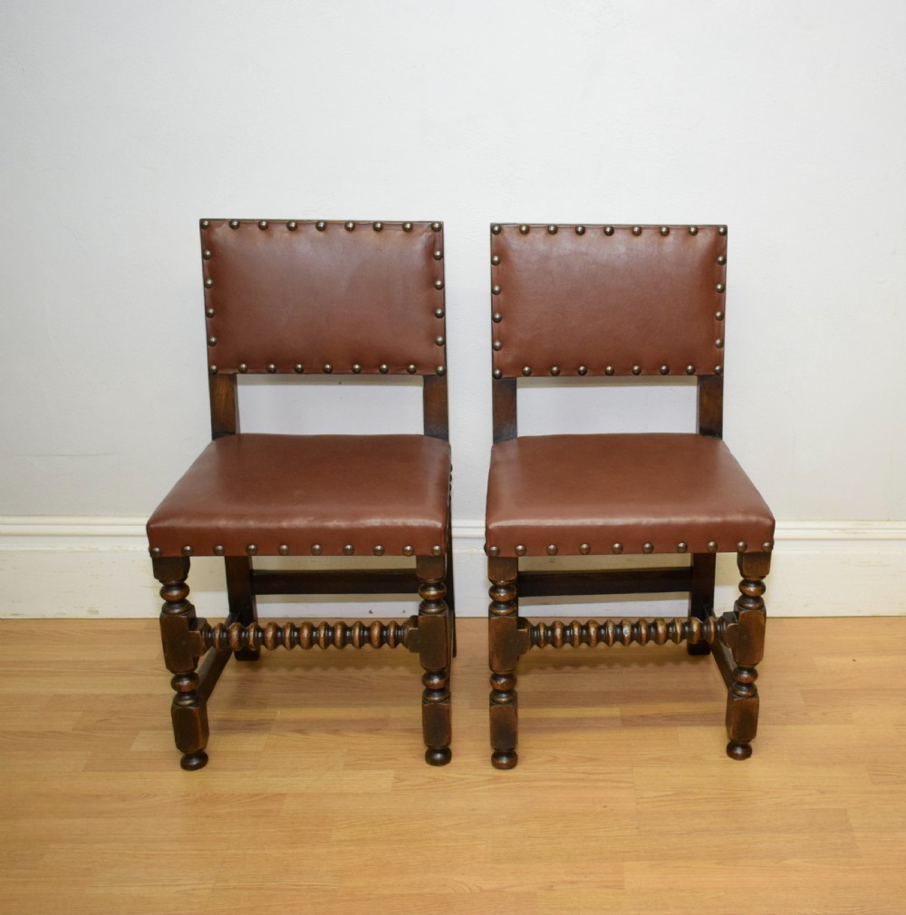 Set of 6 Victorian Oak Dining Chairs View IX