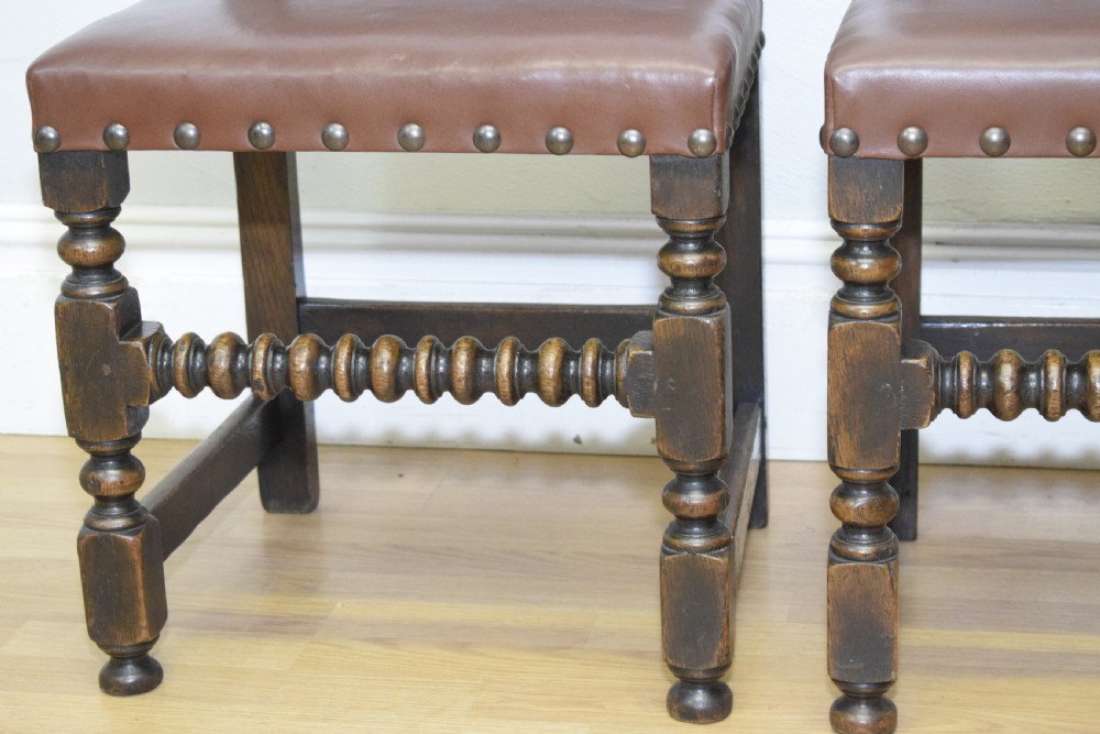 Set of 6 Victorian Oak Dining Chairs View X